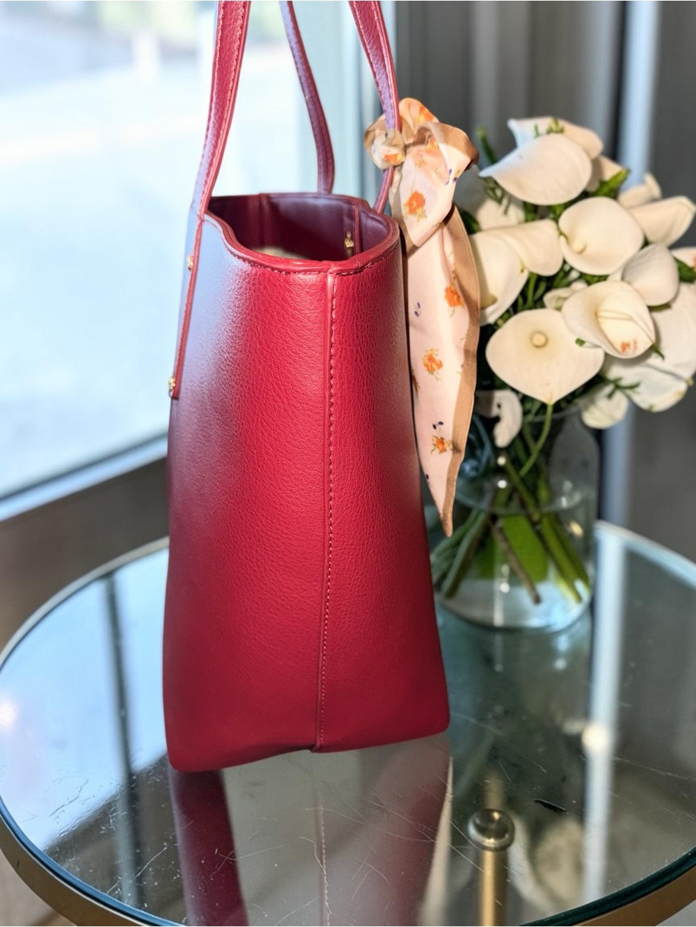 INC International Concepts Zoiey Tote Bag in Berry Red NWT with flaw - Picture 5 of 13